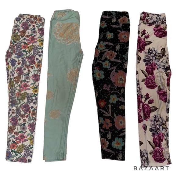 4 pack kids S/M leggings. 1 GAP and 3 LuLaRoe - Picture 1 of 2